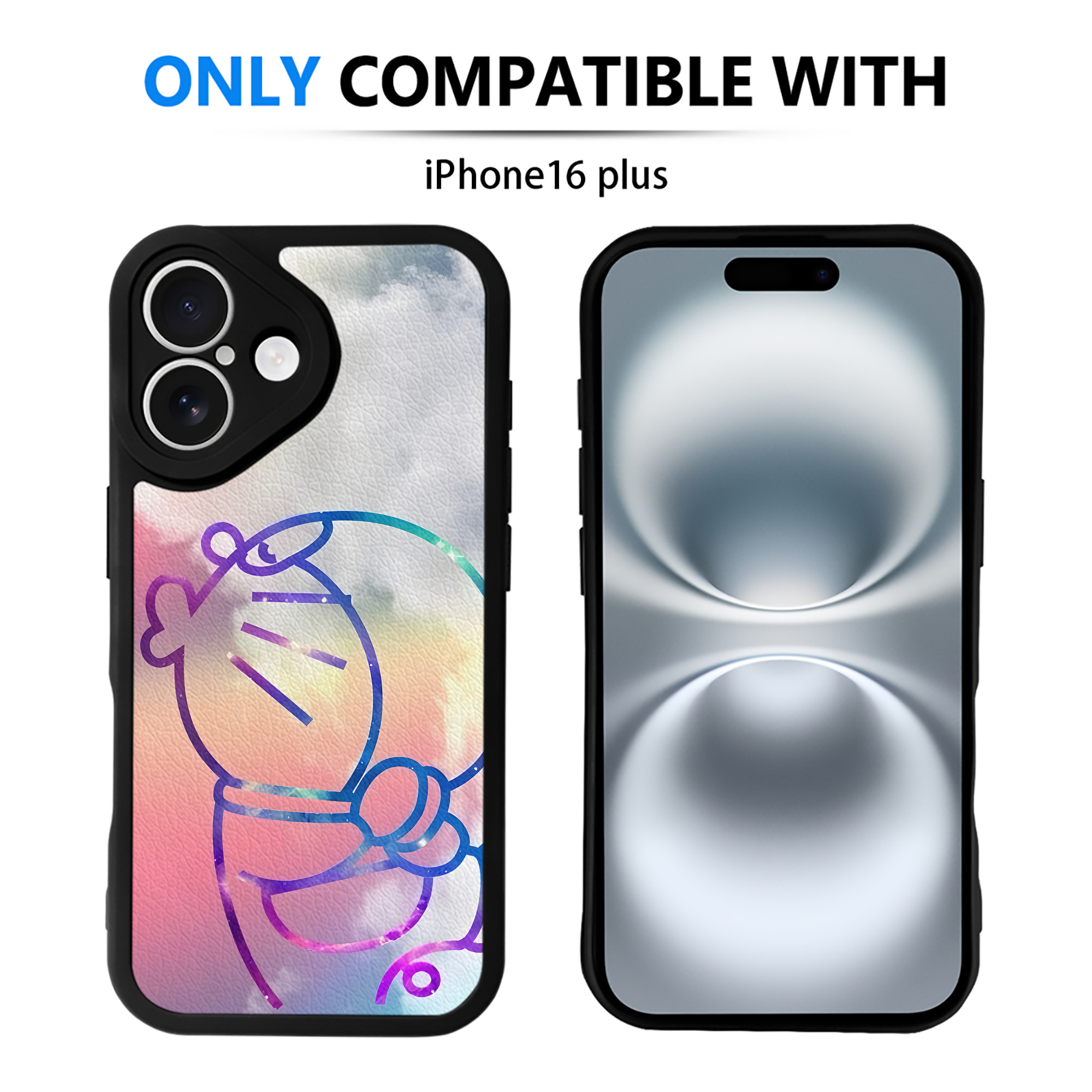 （画像用） ドラえもん Doraemon 【iPhone 16シリーズ対応】シリコンスマホケース（レザー調） 材質：シリコン